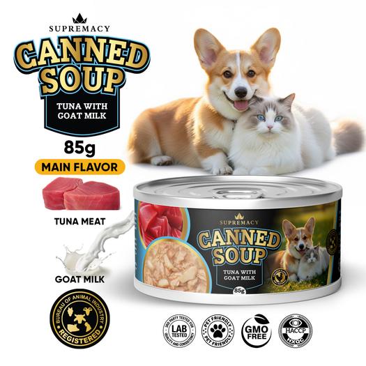 Product image - Canned Soup Tuna with Goat Milk for Dogs and Cats