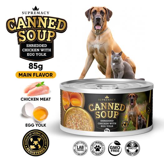 Product image - Canned Soup Shredded Chicken with Egg Yolk for Dogs and Cats