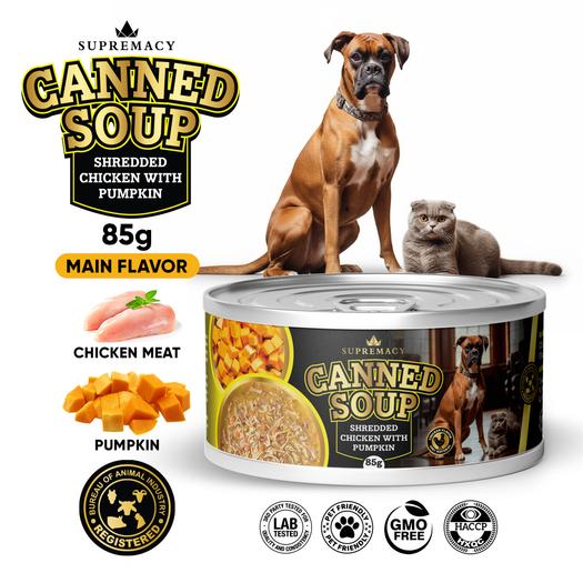 Product image - Canned Soup Shredded Chicken with Pumpkin for Dogs and Cats