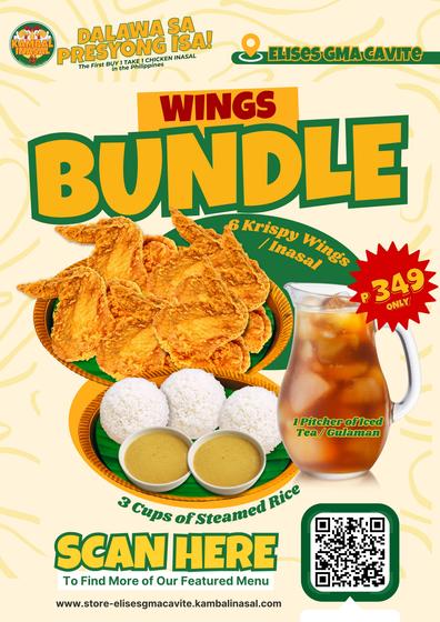 Product image - Wings Bundle - Chicken Wings + Steamed Rice + Iced Tea