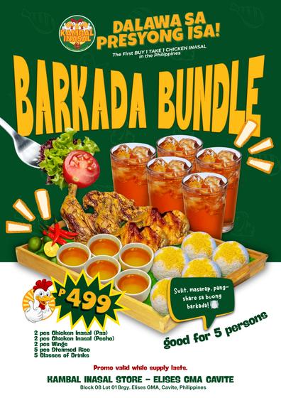 Product image - Barkada Bundle P499 - Chicken Inasal (Paa+Pecho) + Wings +Steamed Rice + Drinks
