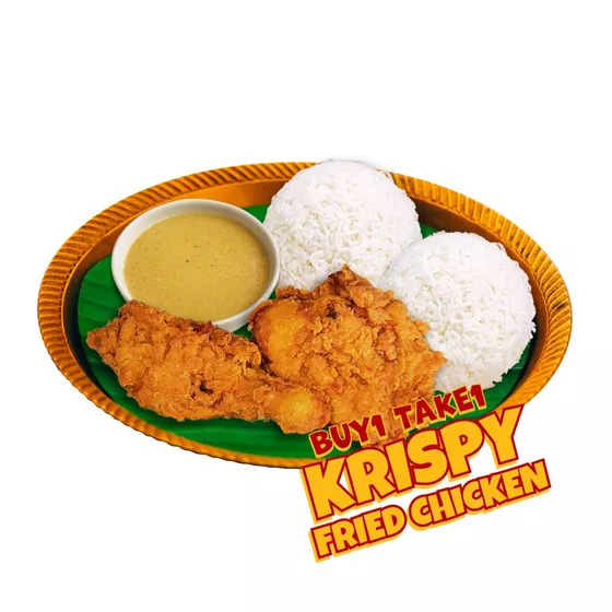 Product image - Buy 1 Take 1 Krispy Fried Chicken - Krispy Fried Chicken + Steamed Rice