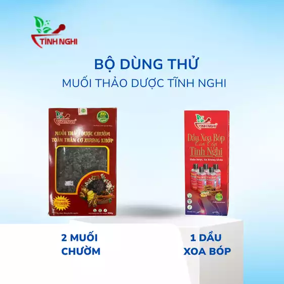 Product image - Bộ combo dùng thử gồm 2 muối chườm và 1 dầu xoa bóp