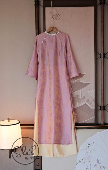 Product image - ÁO DÀI CỔ ĐÍNH NGỌC