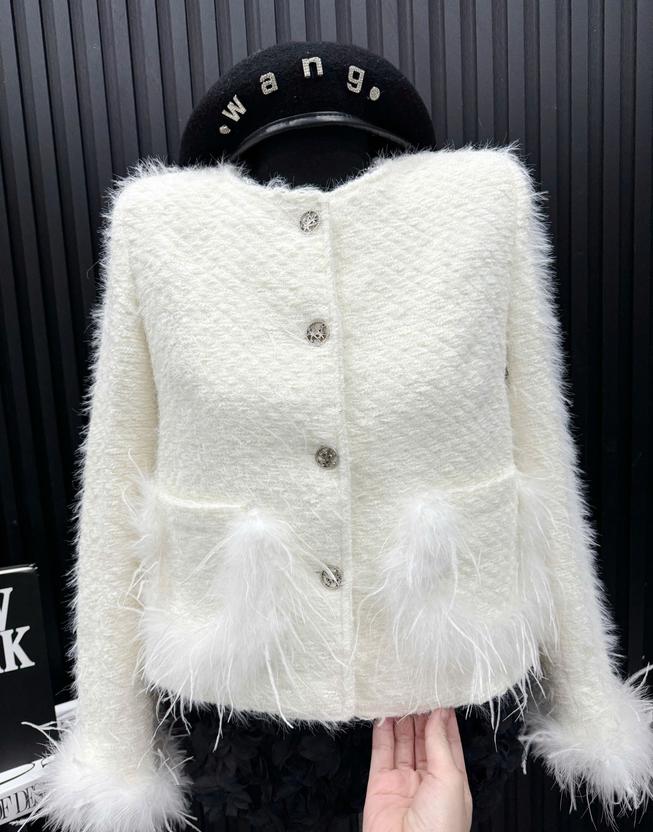 Product image - áo dạ ngắn tay phối lông