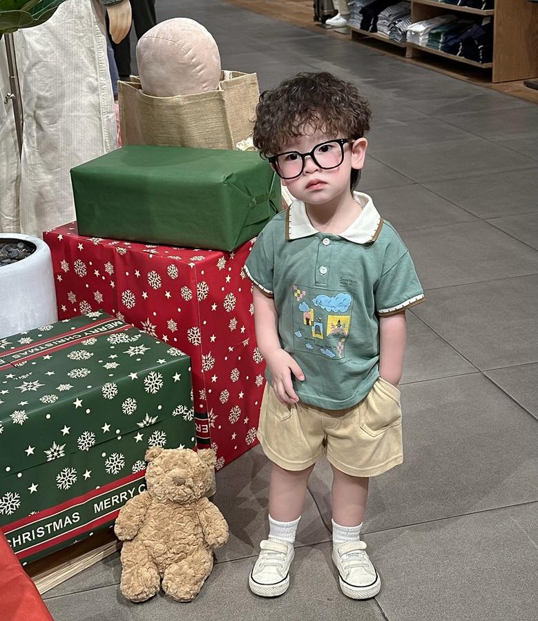 SB2401- bộ polo phối cổ, gấu tay in ô vuông n mây, ghế, cây,...