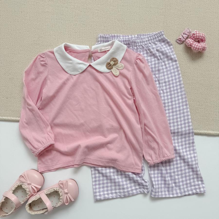 SB2379- bộ cổ zen mix màu hồng karo tim