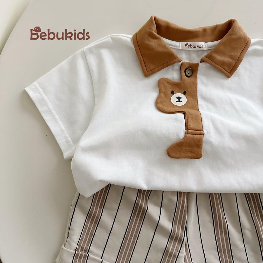 SB2381- bộ polo nệp gấu phối cổ nẹp