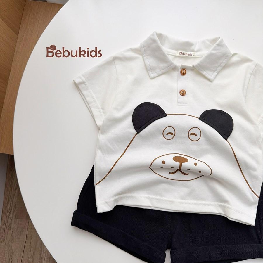 SB2376- bộ polo in chú cún đính tai