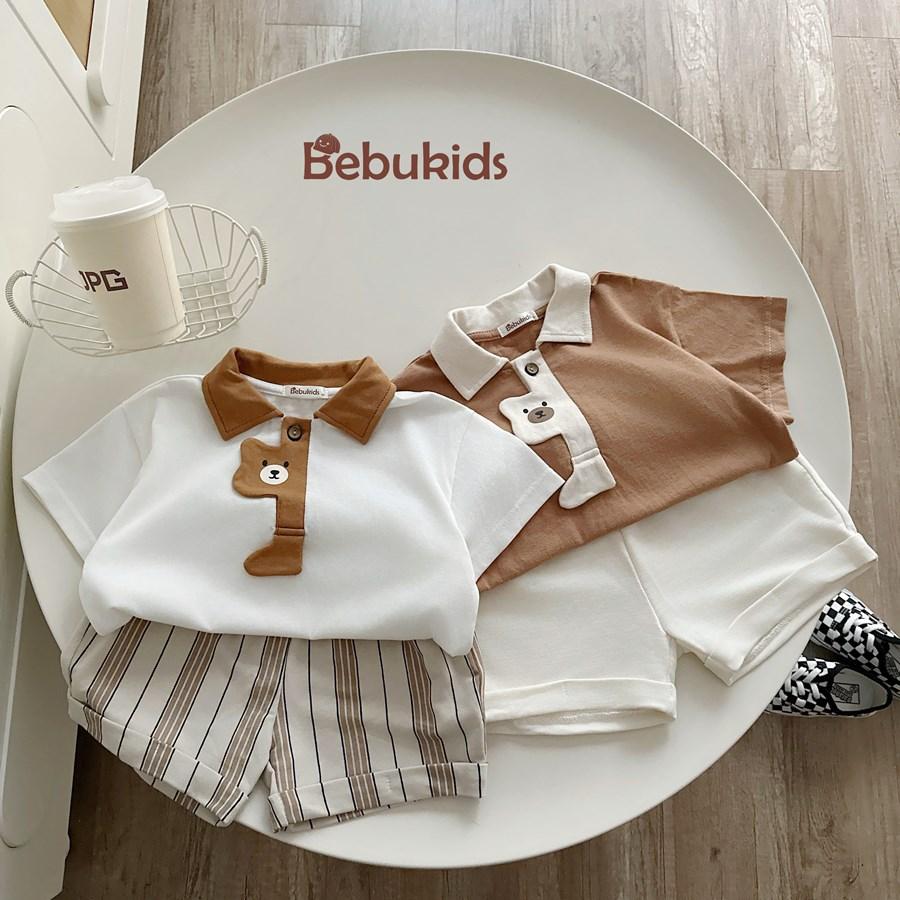 SB2381- bộ polo nệp gấu phối cổ nẹp