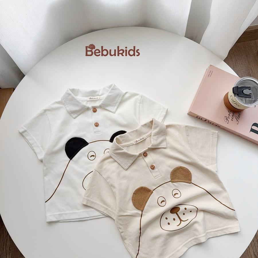 SB2376- bộ polo in chú cún đính tai