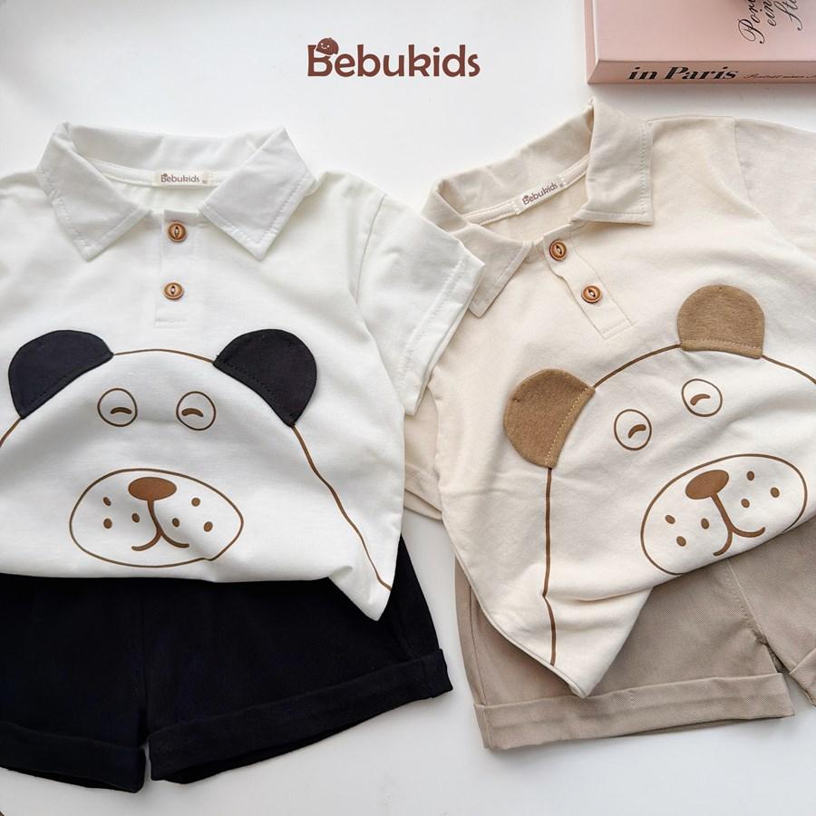 SB2376- bộ polo in chú cún đính tai