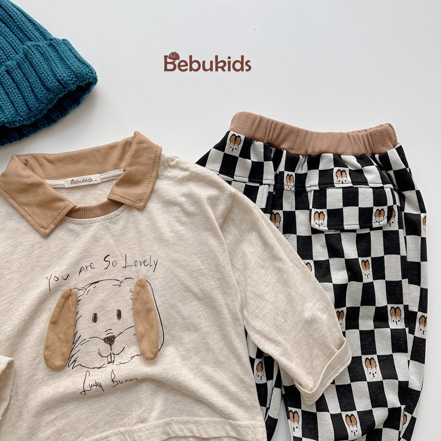 SB2391- bộ dài tay phối cổ in cũn đính tai, in chữ you are so lovely