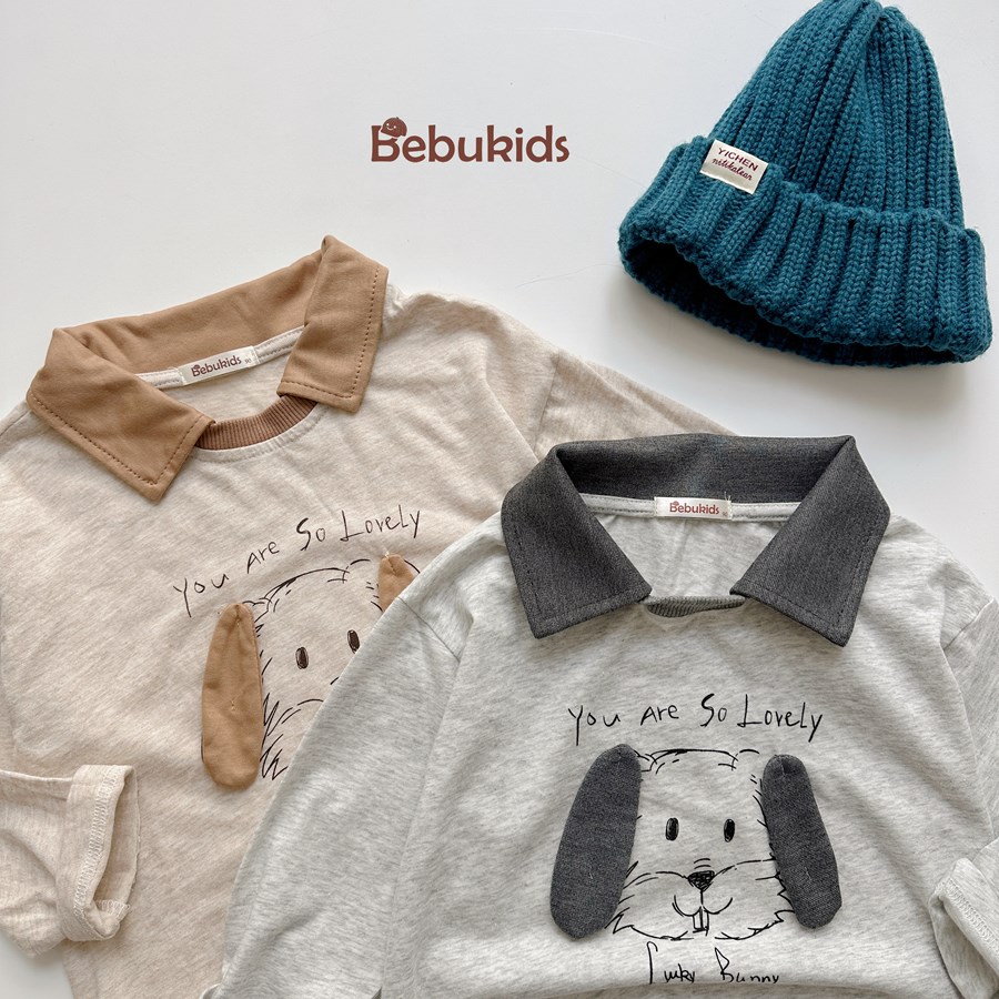 SB2391- bộ dài tay phối cổ in cũn đính tai, in chữ you are so lovely