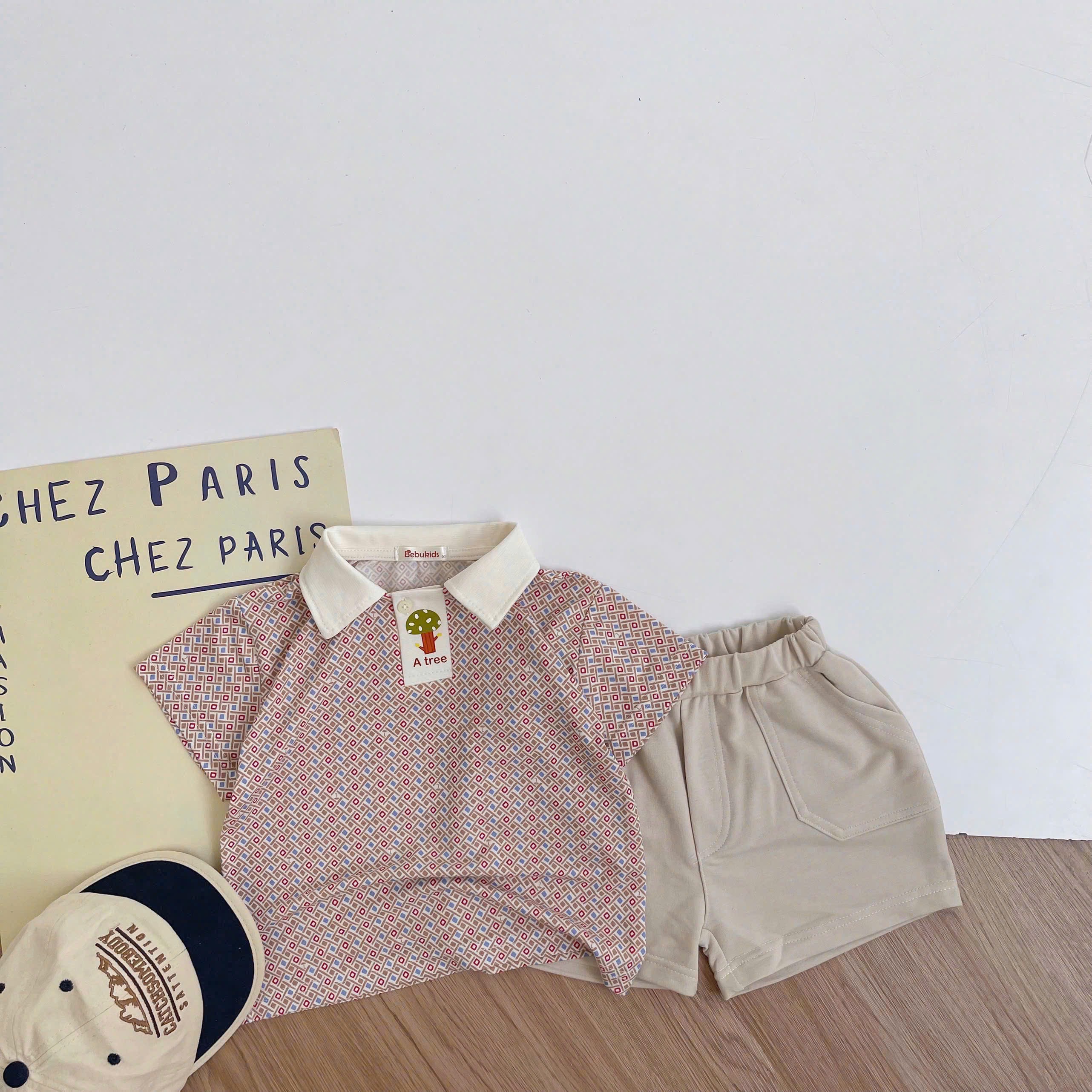 SB2386- bộ polo mix màu bé trai dobe