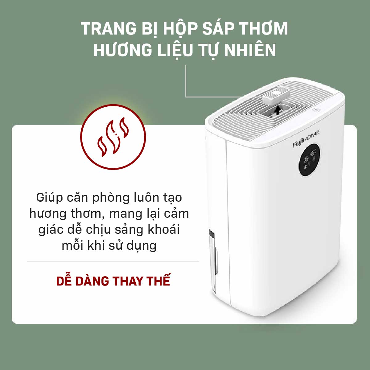 Máy hút ẩm bán dẫn tích hợp lọc không khí Fujihome DHP05-MINI