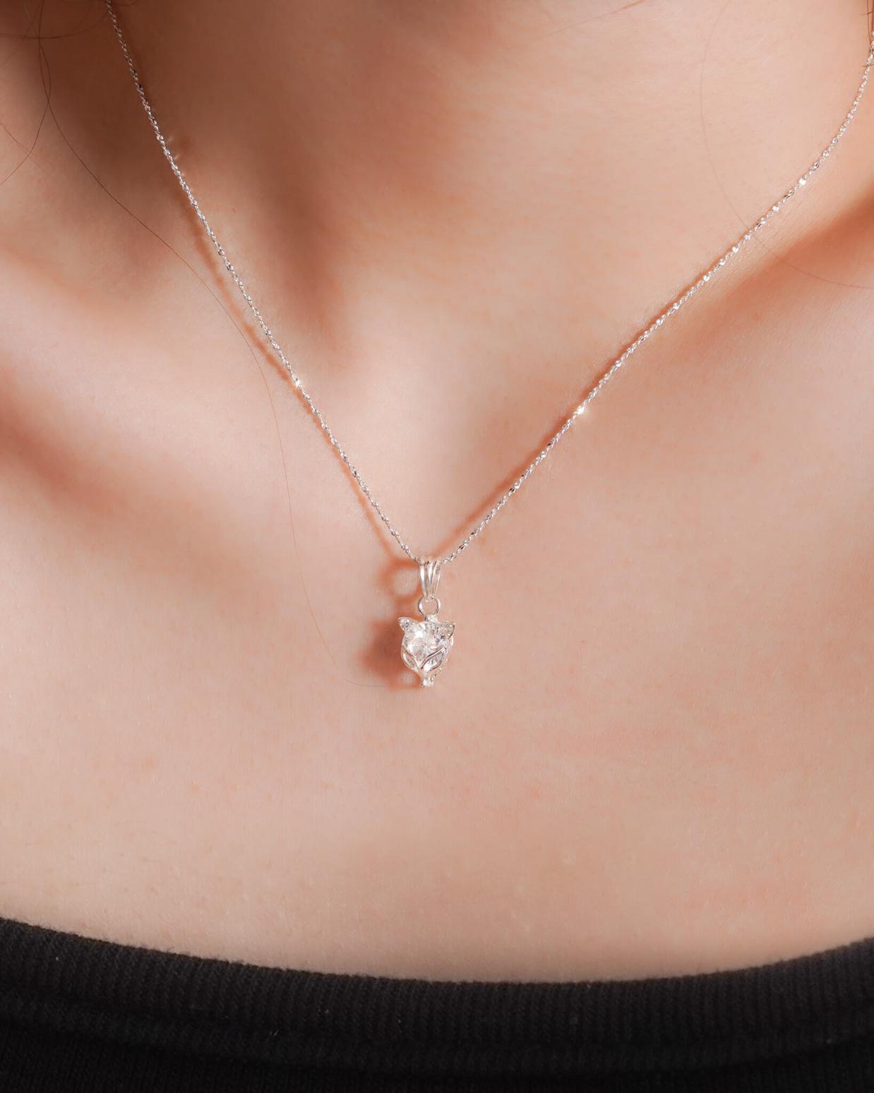 Dây/ Mặt Dây Chuyền Sincera Mặt Hồ Ly - Foxie | Bạc s925 1