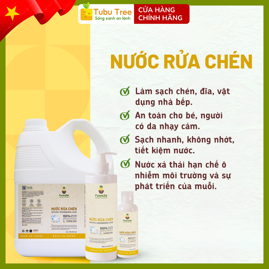 Nước rửa chén Fuwa3e 3,8L — ảnh 2