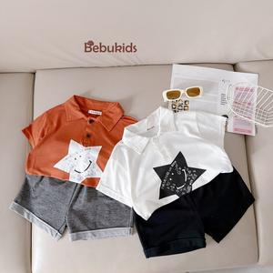 Bộ cộc quần đùi bé trai có cổ