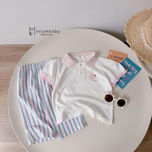 Bộ cộc quần lỡ bé gái có cổ