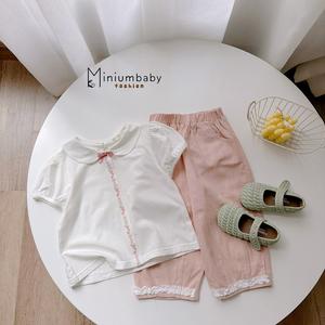 Bộ cộc quần lỡ bé gái có cổ