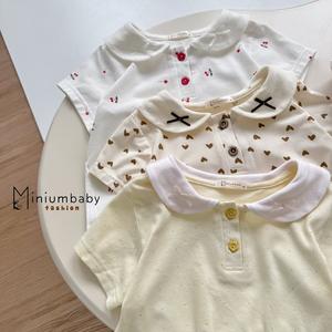 Bộ cộc quần đùi bé gái có cổ