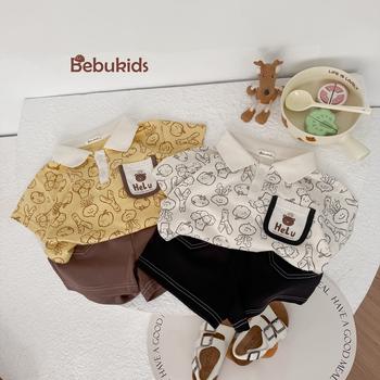 Bộ cộc quần đùi bé trai có cổ