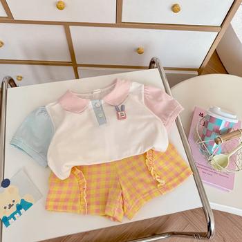 Bộ cộc quần đùi bé gái có cổ