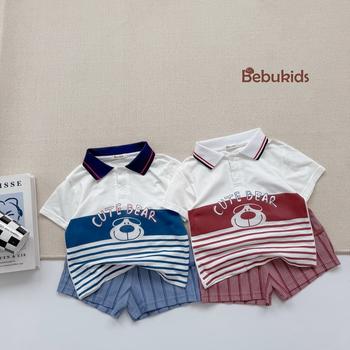 Bộ cộc quần đùi có cổ bé trai