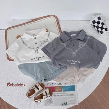 Bộ cộc quần đùi bé trai có cổ