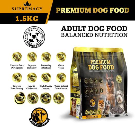 Product image - 1.5 KG - SUPREMACY PREMIUM DOG FOOD- BEEF FLAVOR