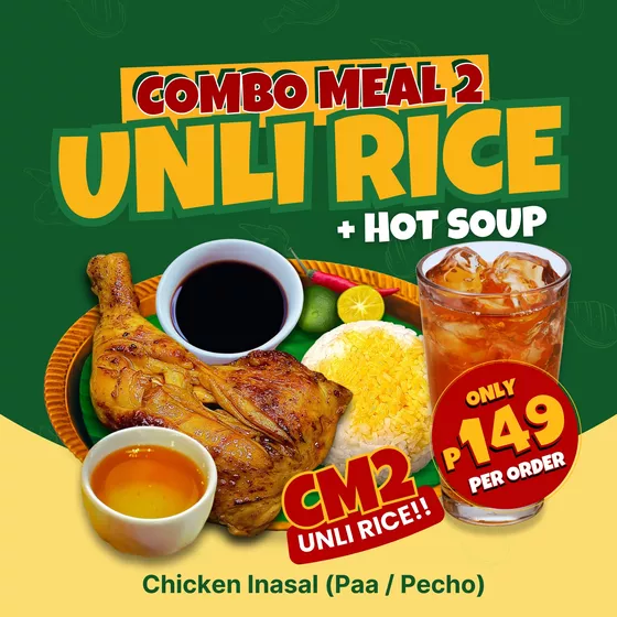 Product image - Combo Meal 2 - Chicken Inasal + Steamed Rice + Iced Tea