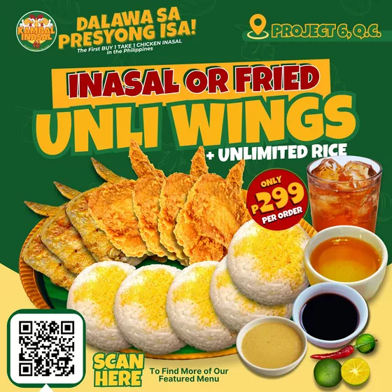 Product image - Unli Wings - Unli Chicken Wings (Inasal/Fried) + Unli Rice + Iced Tea