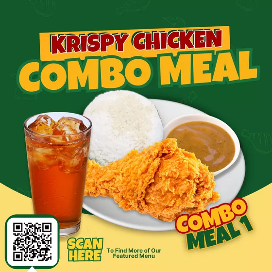 Product image - Combo Meal 1 - Krispy Fried Chicken + Steamed Rice + Iced Tea