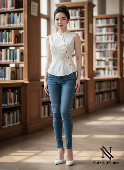 Product image - Áo Trắng Nẹp Lệch
