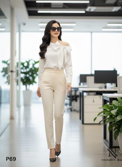 Product image - ÁO SƠ MI LỆCH VAI CỘT NƠ