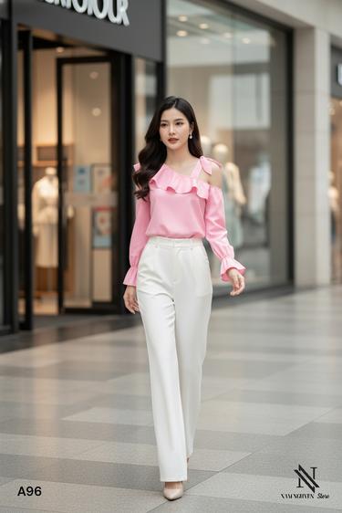 Product image - ÁO HỒNG LỆCH VAI BÈO