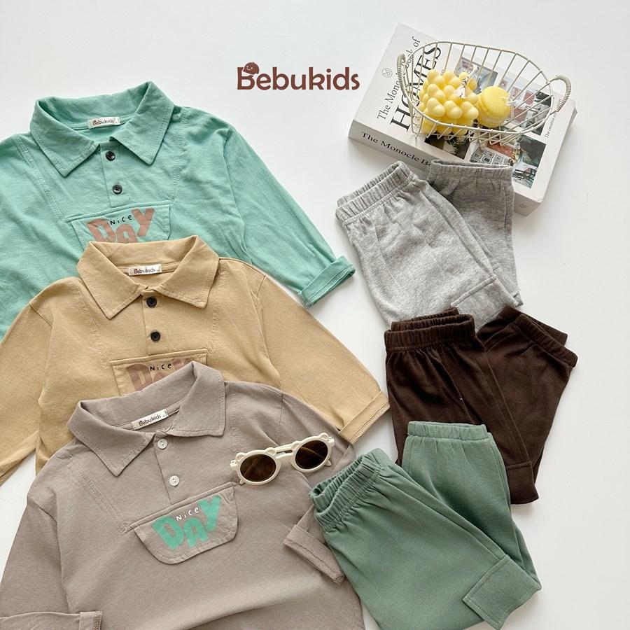 SB2385- bộ cộc có cổ dài tay in niceday dưới nẹp