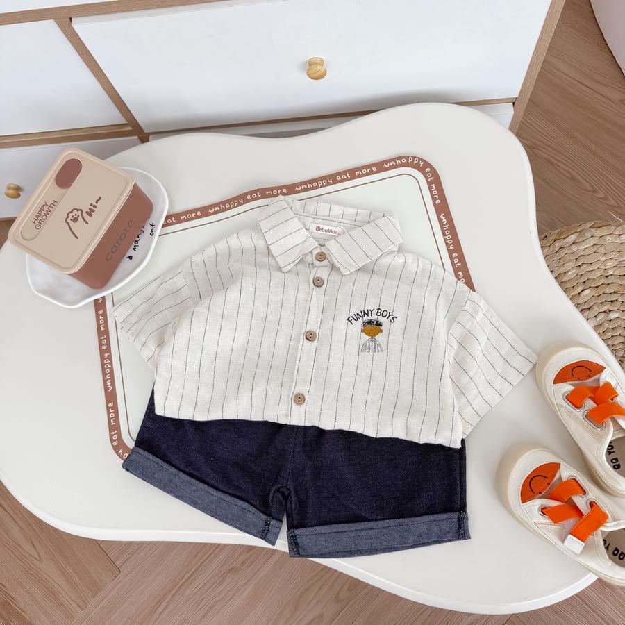 SB2386- bộ polo mix màu bé trai kebe