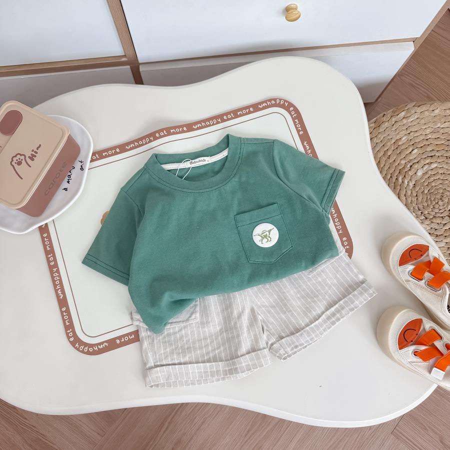 SB2386- bộ polo mix màu bé trai xanhla