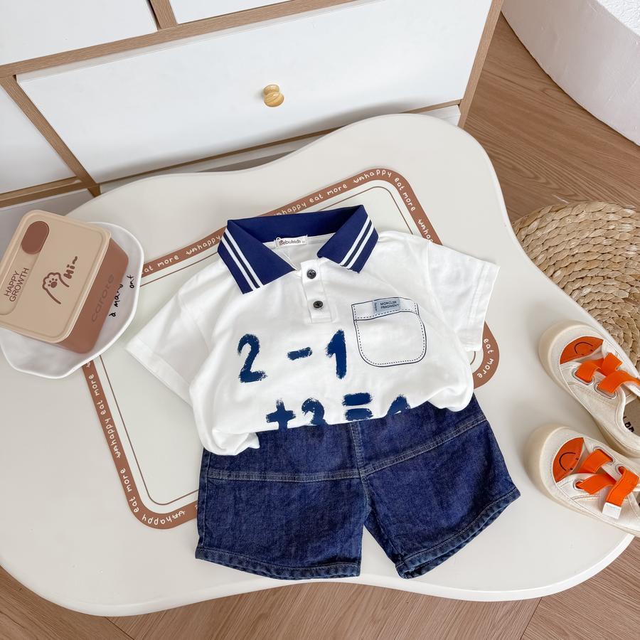 SB2386- bộ polo mix màu bé trai 2134