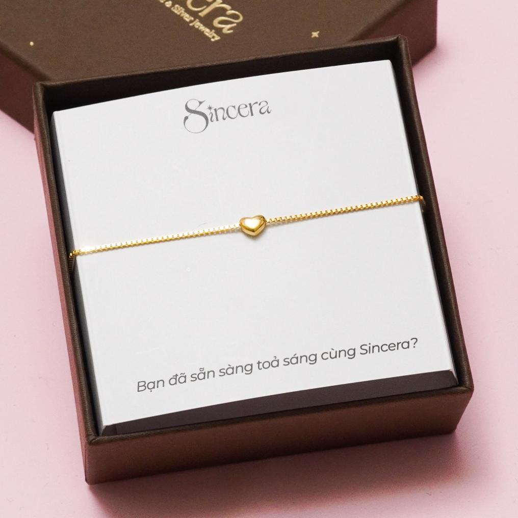 Vòng Tay Sincera VTHEARTYG01 | Bạc s925 Xi Vàng 18K 3