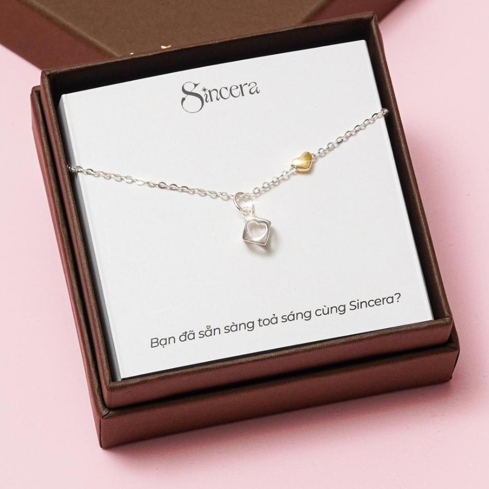 Dây Chuyền Sincera CUBEHEART | Mặt Tim Xi Vàng 18K 2