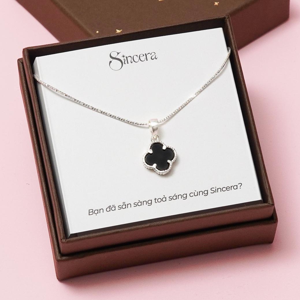 Dây Chuyền Sincera DCCLOVERBLK |  Bạc s925 2