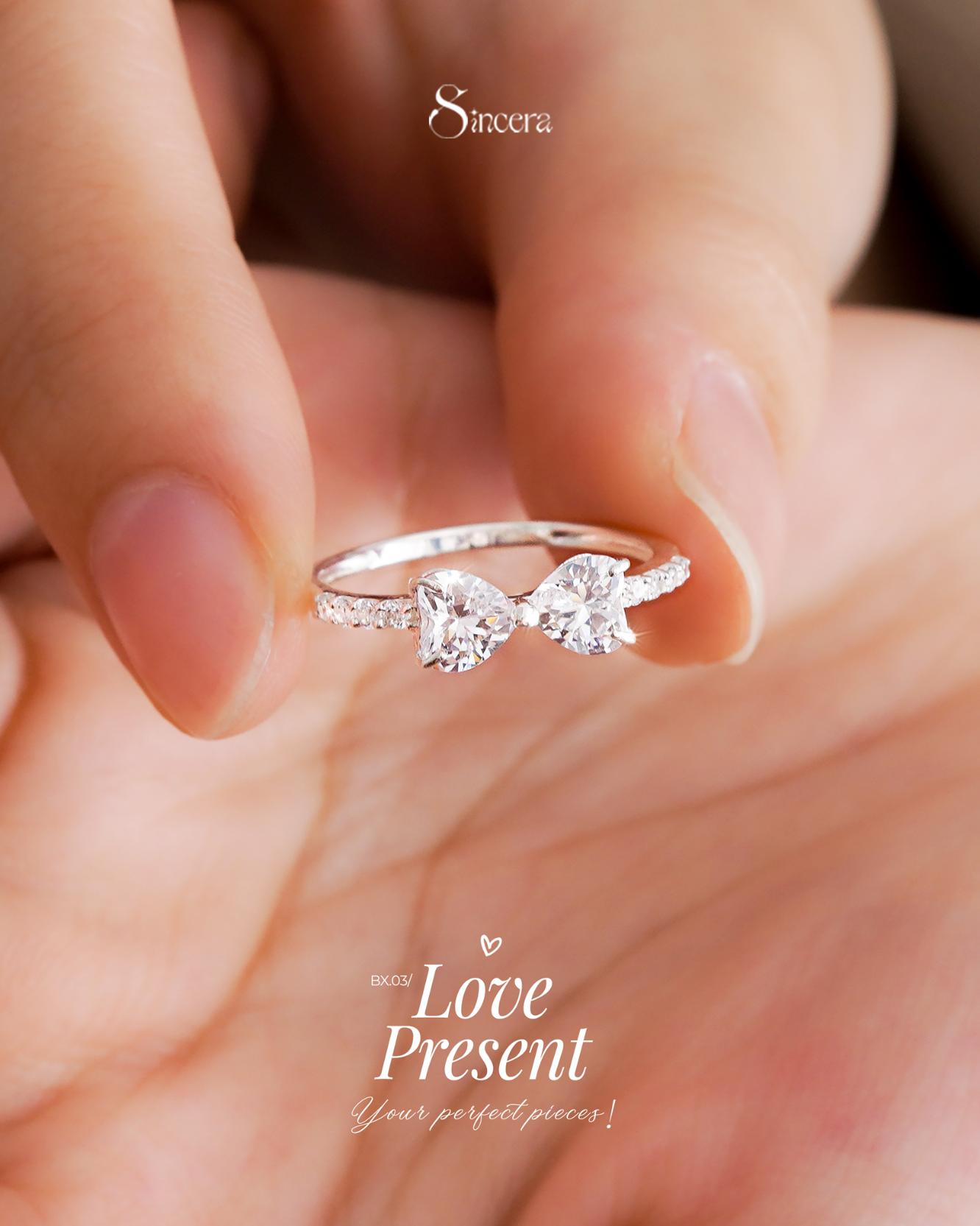 Nhẫn Sincera BOWTIE 46N58 | Bạc s925