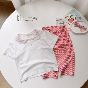 Bộ cộc quần lỡ bé gái có cổ