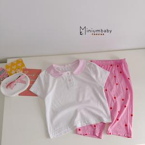 Bộ cộc quần lỡ bé gái có cổ