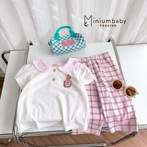Bộ cộc quần lỡ bé gái có cổ