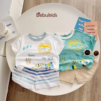 Bộ cộc quần đùi bé trai không cổ