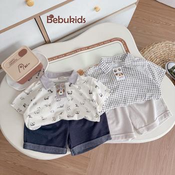 Bộ cộc quần đùi bé trai có cổ